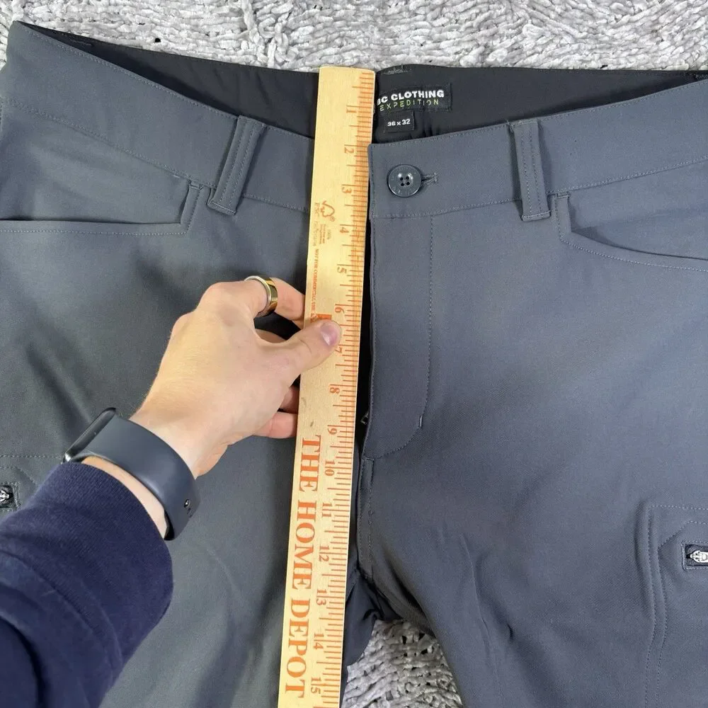 BC Clothing Expedition Stretch Tech Pants Mens 36x32 Gray Stretch Fleece Lined